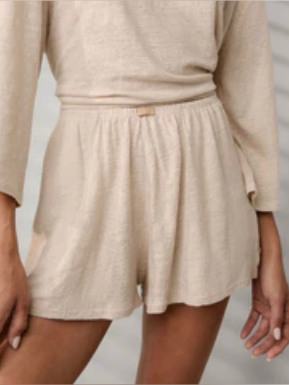 LUNYA linen knit shorts